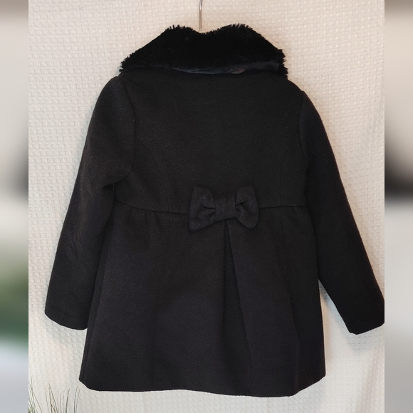 The Children's Place Toddler Girls Black Dress Coat w/ Bow on Back Size 3T - Picture 3 of 10